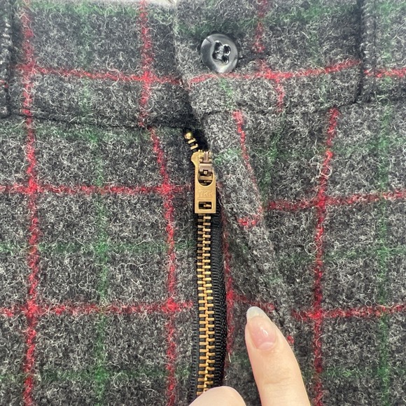 VINTAGE JOHNSON WOOLEN GRAY STRIPED HEAVY WOOL PANTS Sz 37 X 31.5 Thick - Picture 3 of 14